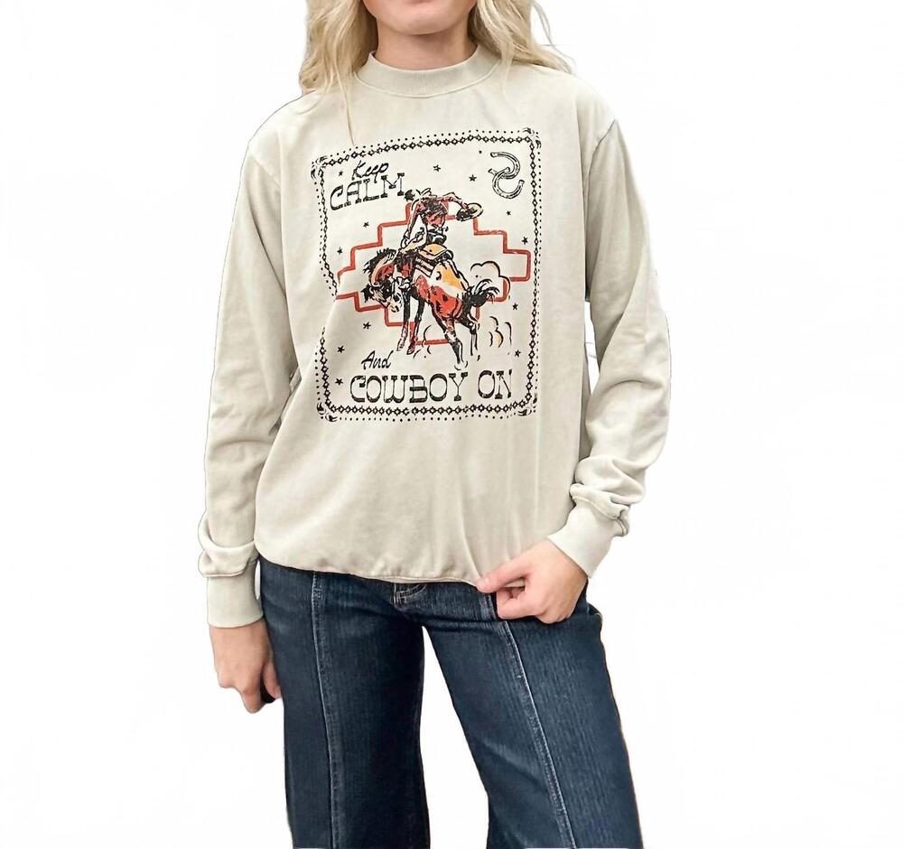 NEW HRT & LUV keep calm graphic sweatshirt in oatmeal